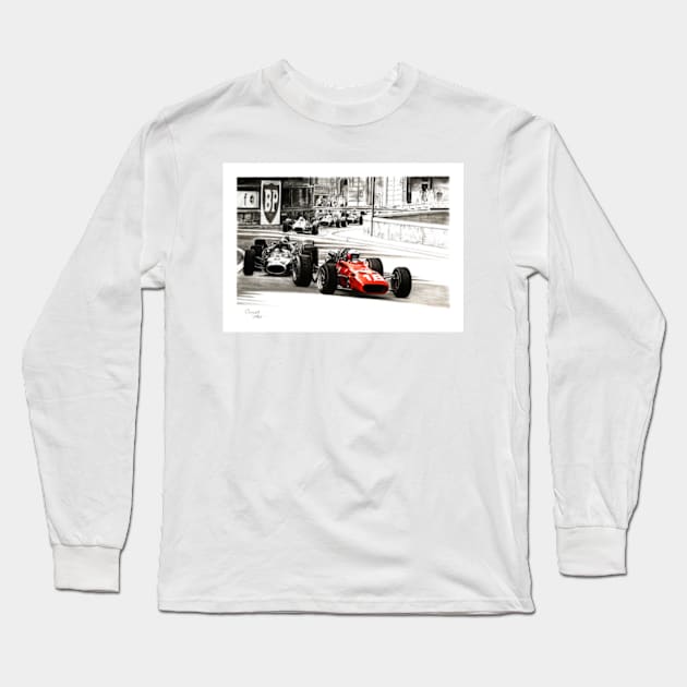 Ferrari 312F1 1967 Lorenzo Bandini Long Sleeve T-Shirt by oleynik